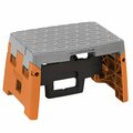 Cosco 11903BGO1E 1-Step Black Orange and Gray Molded Folding Step Stool 31211903BGO1